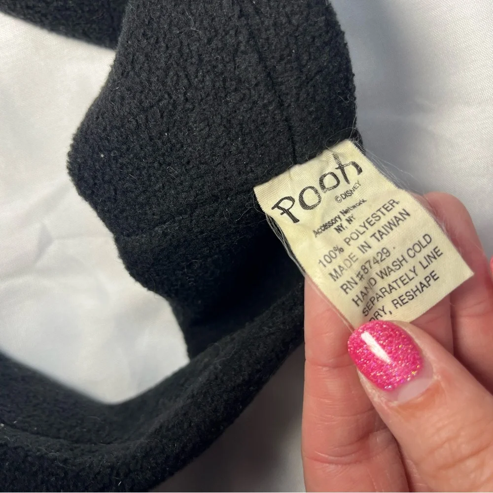 Vintage Disney Winnie The Pooh Fleece Headband Black Ear Warmer‎ Winter OS